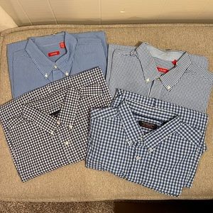 4 Plaid LS Mens Button Up Shirts